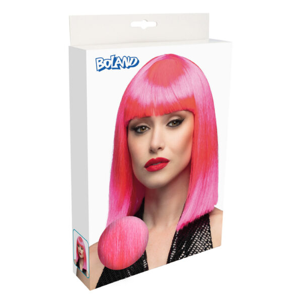 Neon Pink Dance Wig - Image 3