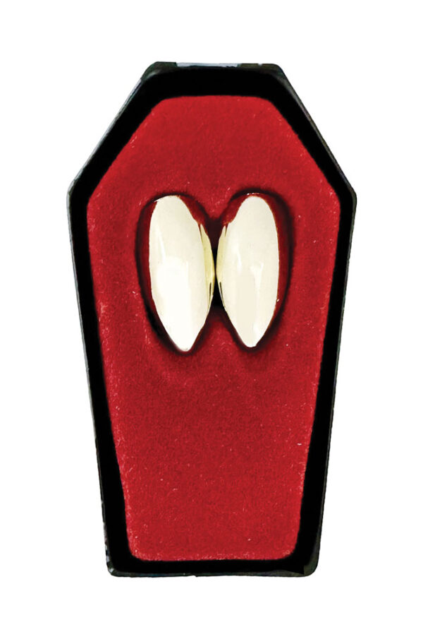 Chrome Vampire Fangs in Coffin Case - Image 2