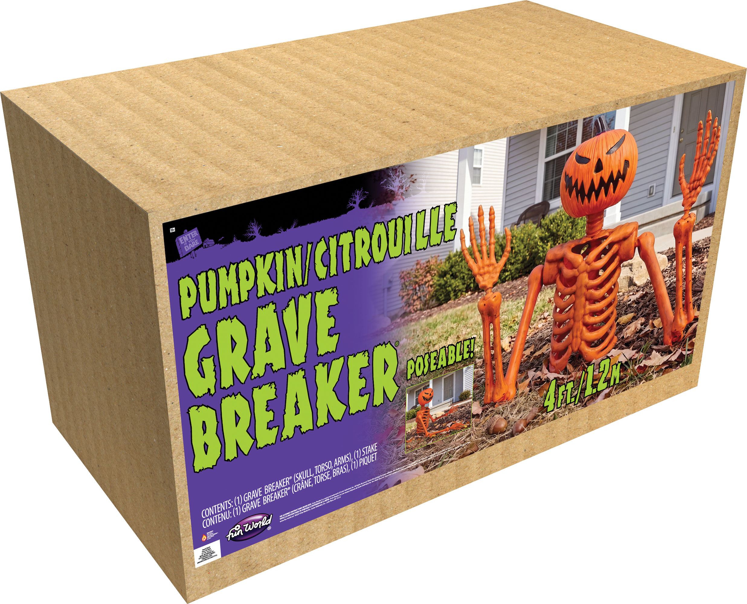 Pumpkin Skeleton Grave Breaker (1.2m) - Image 3