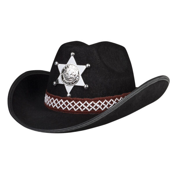 Child Black Sheriff Hat - Image 2