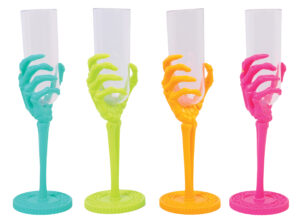 Summerween Skeleton Hand Flute Glass