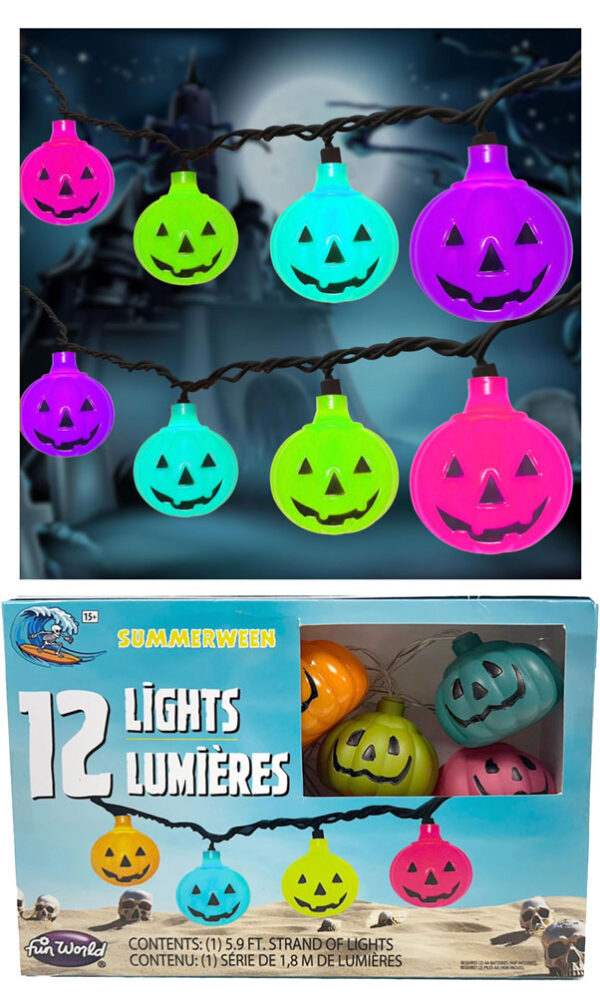 Summerween Rainbow Pumpkin String Lights