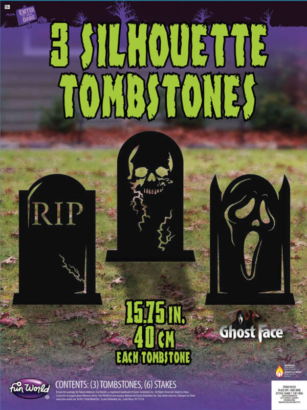 Silhouette Tombstone Pk 3 Asst