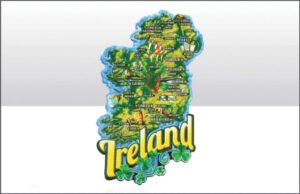 Ireland Map Printed Resin Magnet