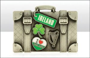 Ireland Suitcase Silver Metal Magnet